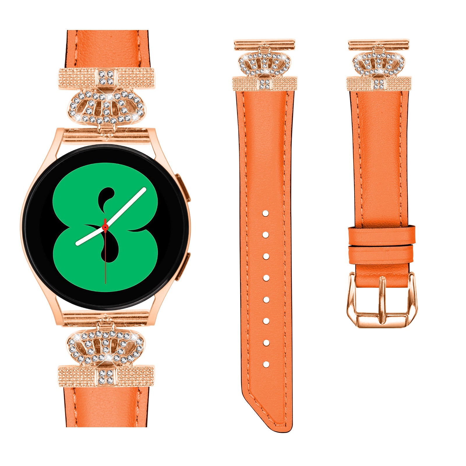 For Huami Amazfit Cheetah Pro Rose Gold Buckle 20mm Watch Band Crown Rhinestone Watch Strap For Huami Amazfit Cheetah Pro Rose Gold Buckle 20mm Watch Band Crown Rhinestone Watch Strap